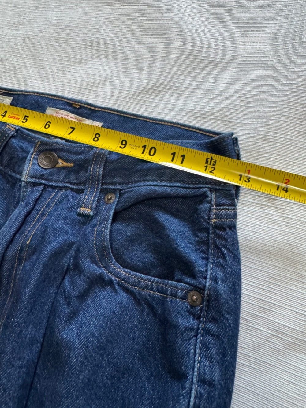 Levi's Premium Baggy Dad Wide Leg Dark Blue Wide Leg Flare Jeans size 24 - Picture 9 of 12